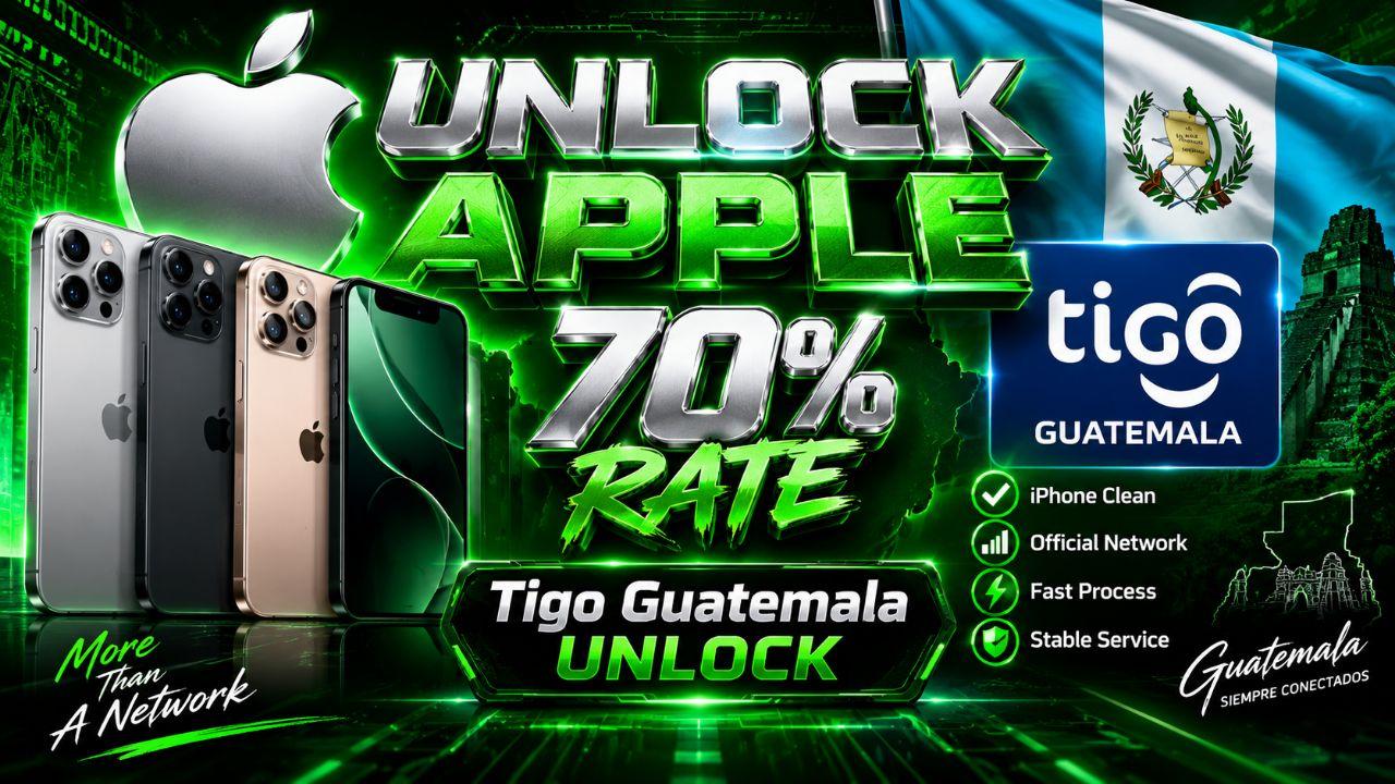 UNLOCK TIGO GUATEMALA APPLE 70% RATE