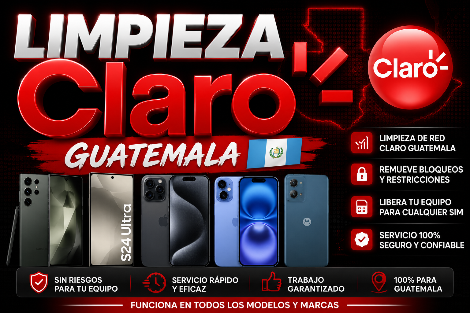 🧹LIMPIEZA CLARO GUATEMALA🇬🇹 ALL MODELS ✅
